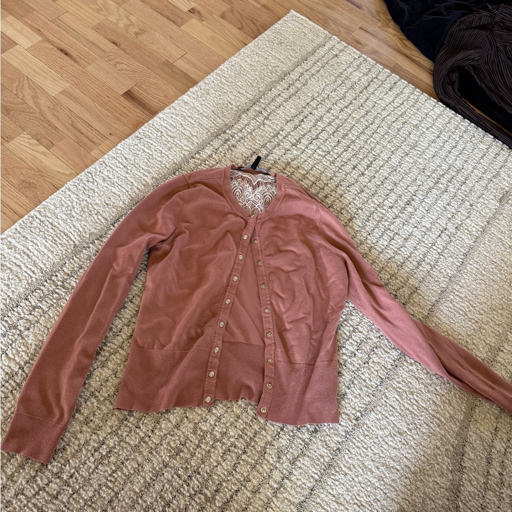 Chic Rose Button-Up Cardigan